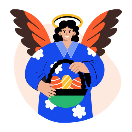 Man giving angelic blessing  Illustration