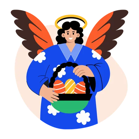Man giving angelic blessing  Illustration