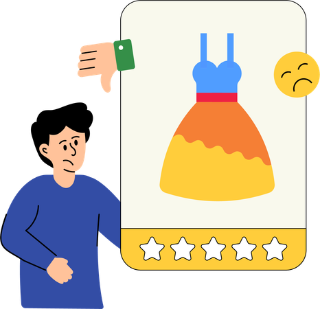 Man giving bad product review  Illustration