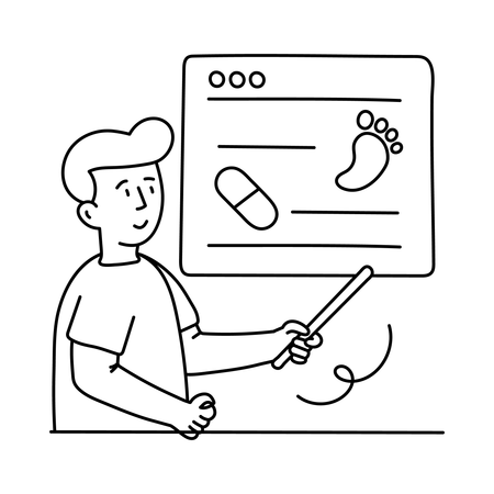 Man giving Birth Education  Illustration