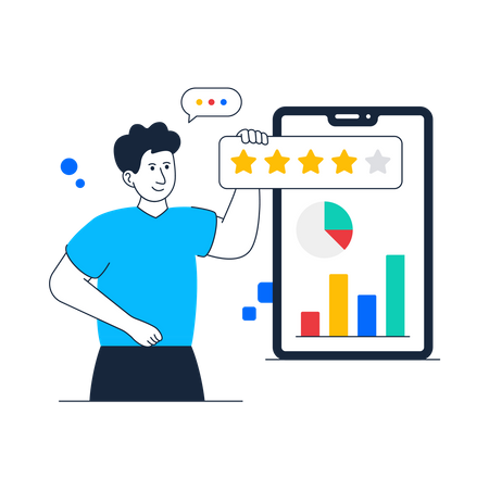 Man giving Business Rating  Illustration