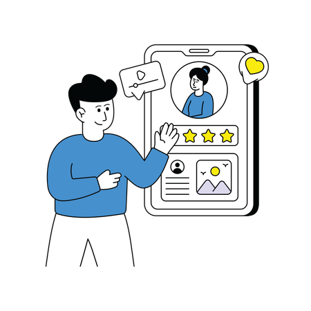 Man giving Content Rating  Illustration