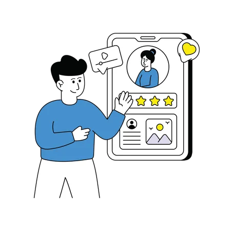 Man giving Content Rating  Illustration