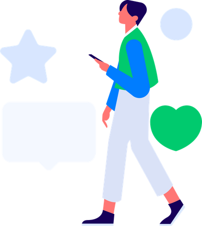 Man giving Customer Rating  Illustration