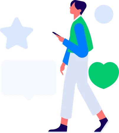 Man giving Customer Rating  Illustration
