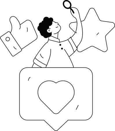 Man giving customer response  Illustration