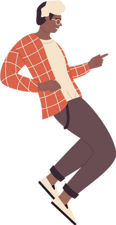 Man giving dance pose  Illustration