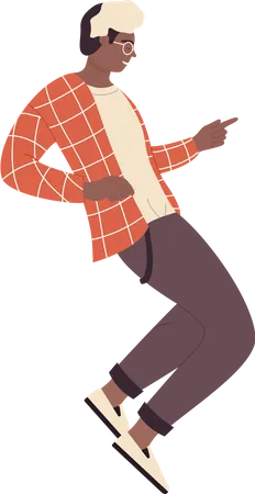 Man giving dance pose  Illustration