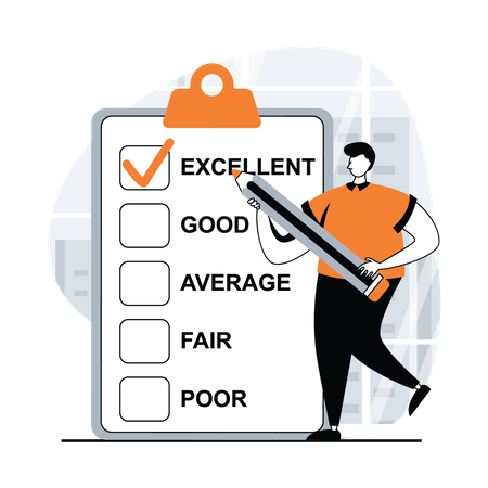 Man giving excellent rating  Illustration