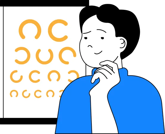 Man giving eye test  Illustration