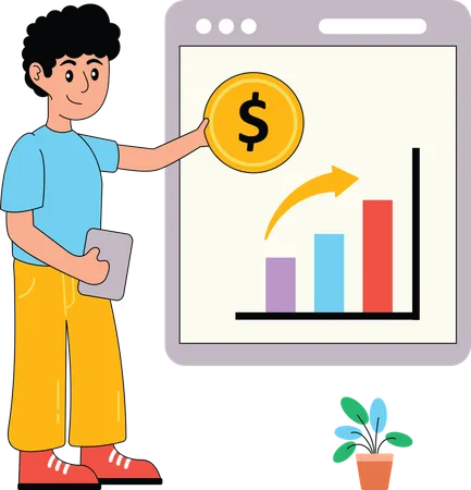 Man giving financial presentation  Illustration