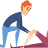 man giving first aid illustration free download