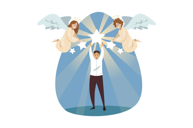 Man giving five rating  Illustration