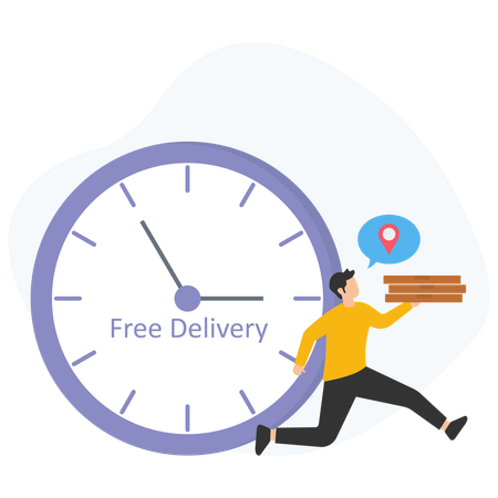 Man giving Free Delivery  Illustration