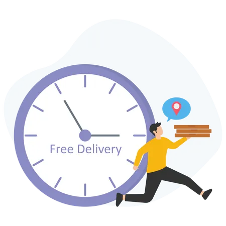 Man giving Free Delivery  Illustration