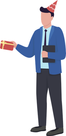 Man giving gift Illustration