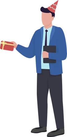 Man giving gift Illustration