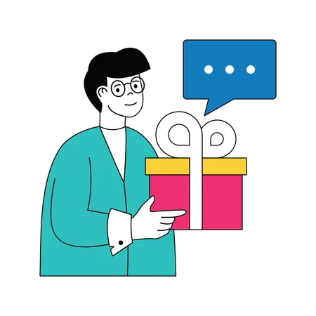 Man giving gift  Illustration