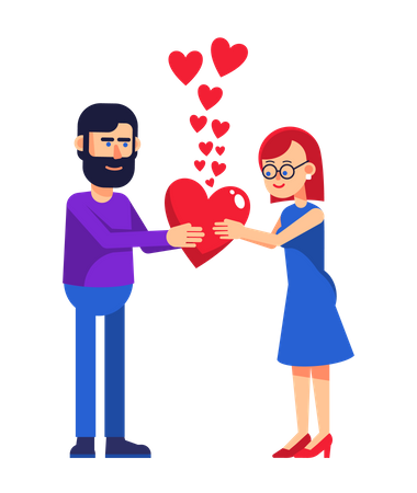 Man giving heart  Illustration