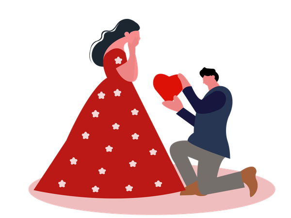 Man giving heart on valentines day  Illustration