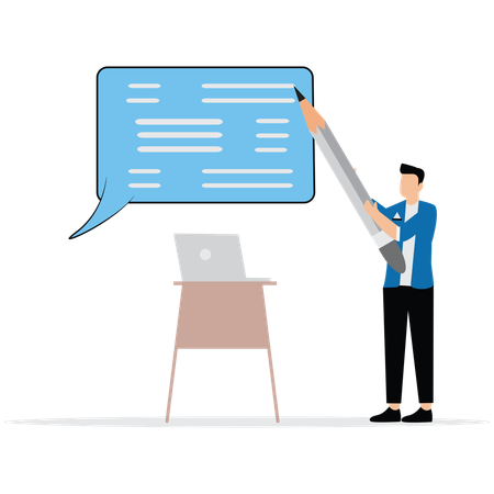 Man giving incentives motivate presentation to employees  Illustration