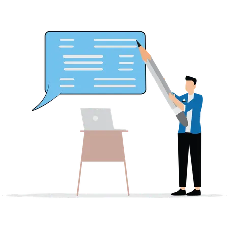 Man giving incentives motivate presentation to employees  Illustration