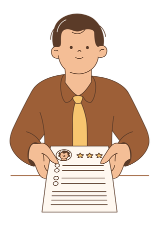 Man giving job application  Illustration