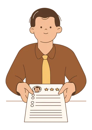 Man giving job application  Illustration