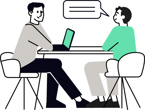 Man giving job interview  Illustration