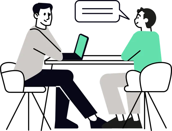 Man giving job interview  Illustration