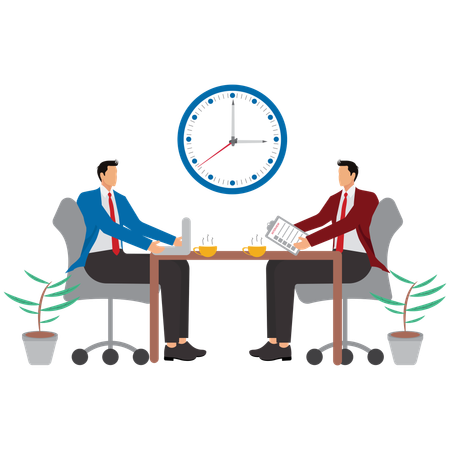 Man giving job interview  Illustration