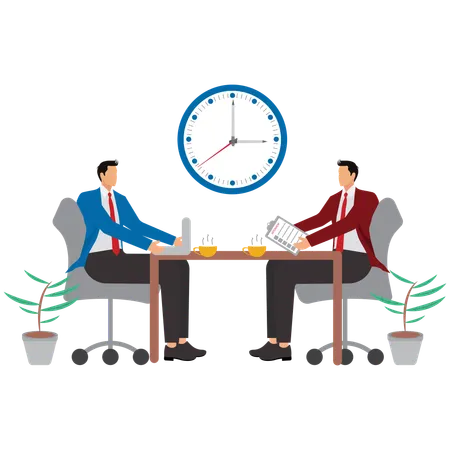 Man giving job interview  Illustration