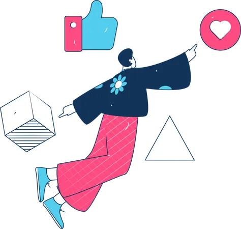 Man giving like on social media  Illustration