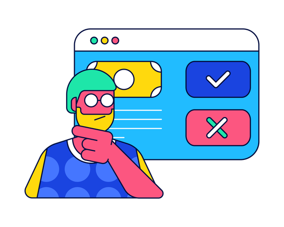 Man giving loa application  Illustration