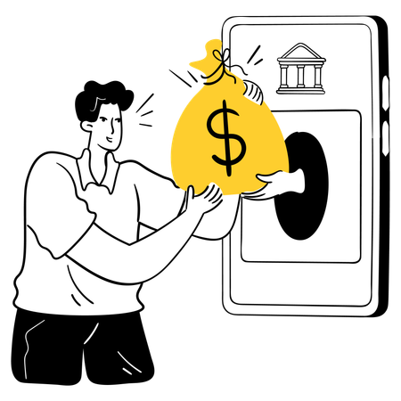 Man giving loan application  Illustration