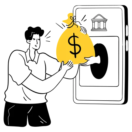 Man giving loan application  Illustration