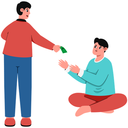 Man Giving Money Donation  Illustration