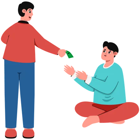 Man Giving Money Donation  Illustration