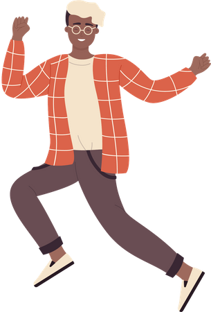 Man giving party pose  Illustration