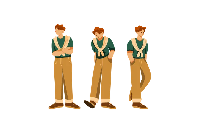 Man giving pose  Illustration