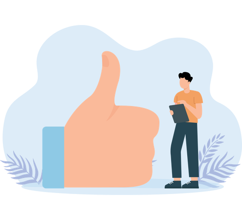 Man giving Positive feedback  Illustration