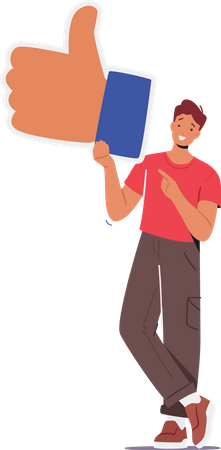 Man giving positive feedback  Illustration