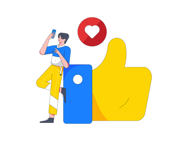Man giving positive feedback  Illustration
