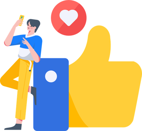 Man giving positive feedback  Illustration