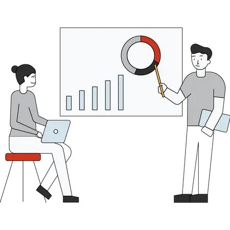 Man giving presentation  Illustration