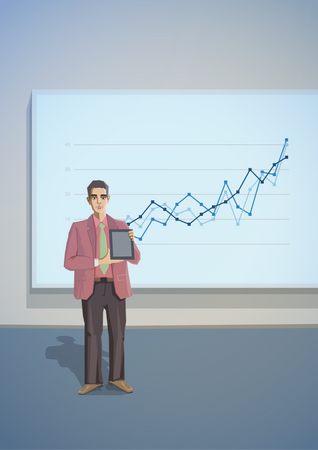 Man giving presentation  Illustration