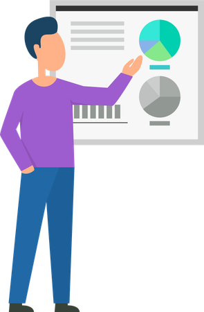 Man giving presentation  Illustration