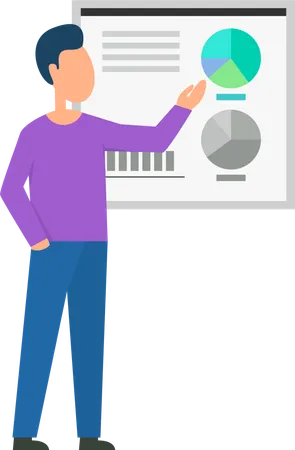 Man giving presentation  Illustration