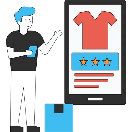 Man giving product rating  Illustration