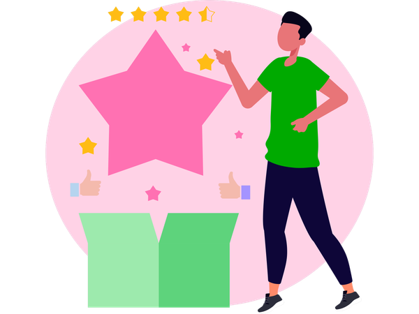 Man giving Product Rating  Illustration